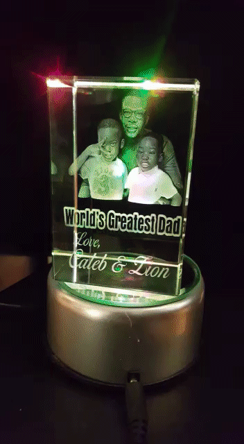 Crystal award with rotating base created for Ghanaian event